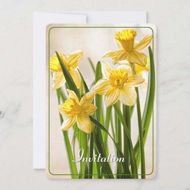 Personalize:  Floral Photography Yellow Daffodils Invitation (Front)