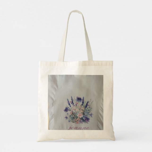 personalize floral tote bag (Back)