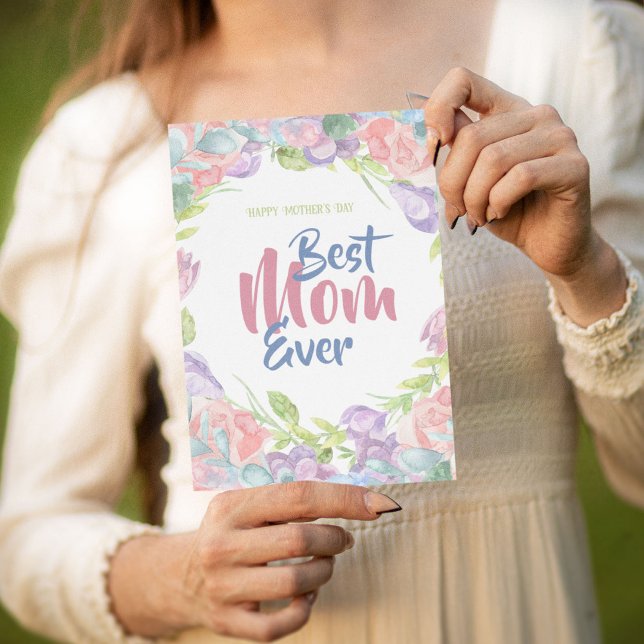 Personalize Floral Watercolor Mother's Day Card (Creator Uploaded)