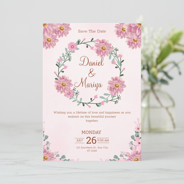 Personalize Floral wedding Invitation (Creator Uploaded)