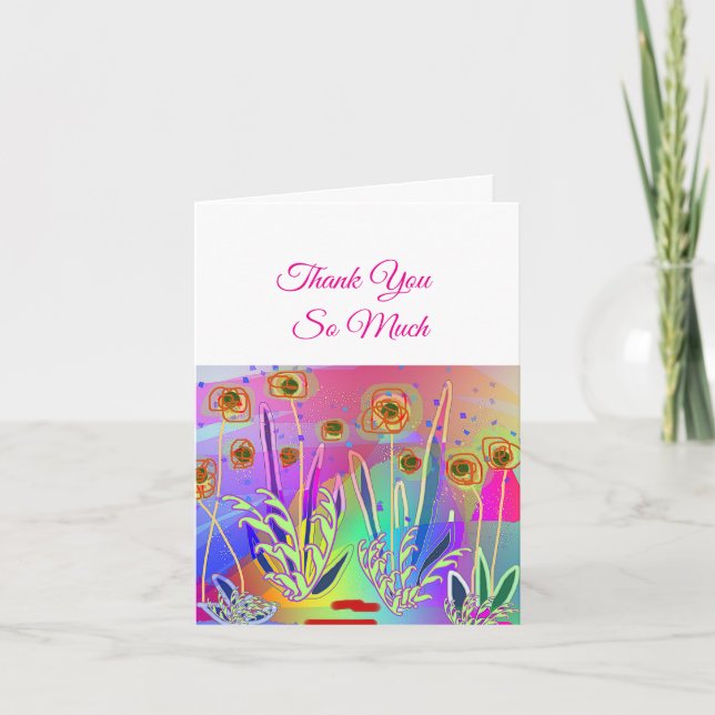Personalize Floral Wedding Thank You Card (Front)