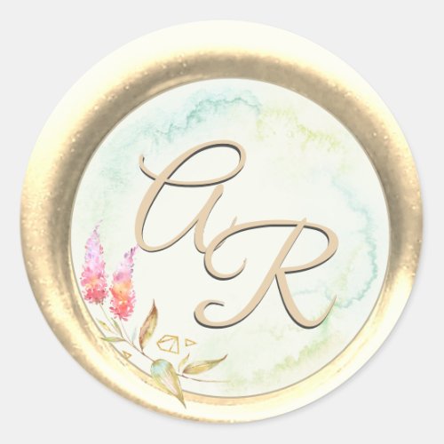  PERSONALIZE Floral Wreath Wax Seal Wedding