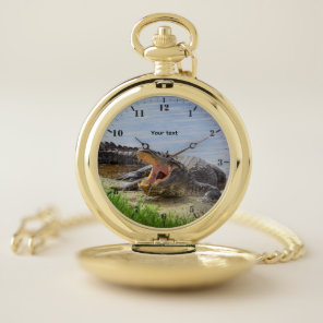 Personalize Florida alligator with open mouth  Pocket Watch