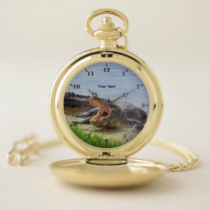 Personalize Florida alligator with open mouth Pocket Watch
