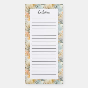 Personalize Flower Coquette Name Lined Magnetic Notepad