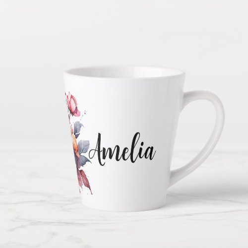 Personalize flower Gift Latte Mug