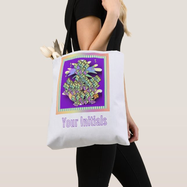 Personalize Flower Grove  Tote Bag (Close Up)