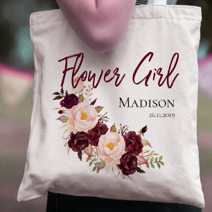 Personalize Flowergirl Wedding Tote Bag