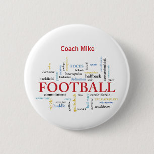 Personalize, Football Coach Thank You in Words Button