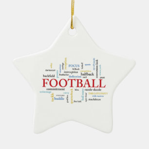 Personalize, Football Coach Thank You in Words Ceramic Ornament