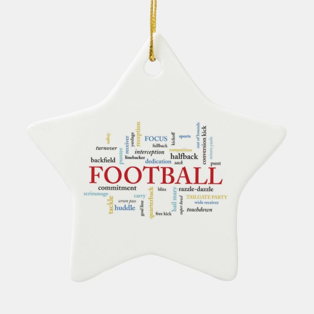 Personalize, Football Coach Thank You in Words Ceramic Ornament (Front)