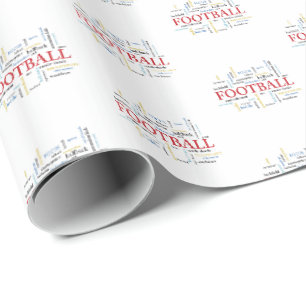Personalize, Football Coach Thank You in Words Wrapping Paper