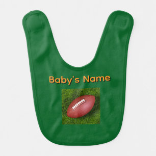 Personalize Football Image Baby Bib