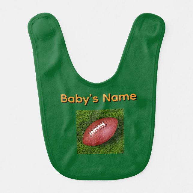 Personalize Football Image  Baby Bib (Front)