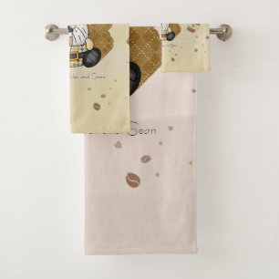 Personalize for Coffee Lover Dad Vintage Bath Towel Set