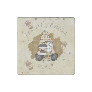 Personalize for Coffee Lover Dad Vintage Stone Magnet