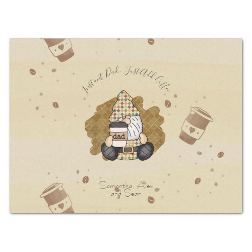 Personalize for Coffee Lover Dad  Vintage Tissue Paper