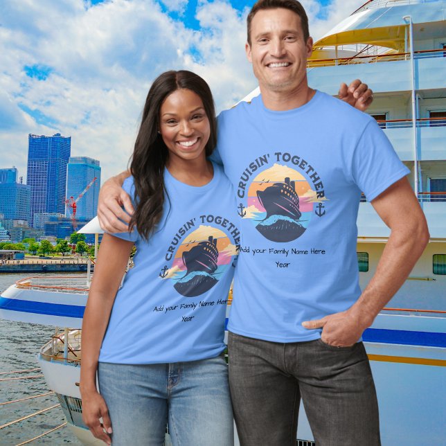  Personalize for Family Cruise BLUE Personalize T-Shirt (customize)