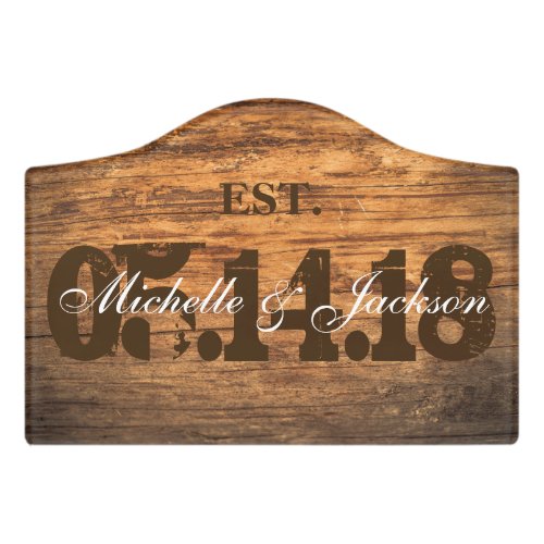 Personalize for the Bride and Groom _ Vintage Wood Door Sign