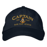 Personalize For Year Name Captain Lifesaver Anchor Embroidered Baseball Cap at Zazzle