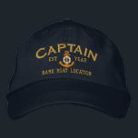 Personalize for Year Name Captain LifeSaver Anchor Embroidered Baseball Cap<br><div class="desc">A personalized captain lifesaver anchor embroidery nautical style. An original casual fashion embroidered baseball cap sure to make an impression on, or off the boat. Here's a selection of fine custom casual embroidered baseball caps; in a nautical style, you can easily personalize to make it as unique as you are....</div>
