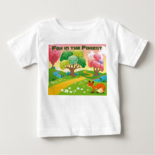Personalize Fox in the Forest Baby T-Shirt