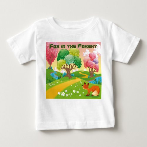 Personalize Fox in the Forest Baby T_Shirt