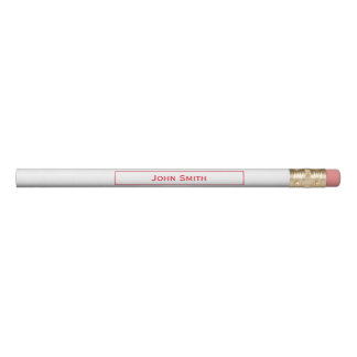 Personalize: Framed Modern Minimal Red & White Pencil