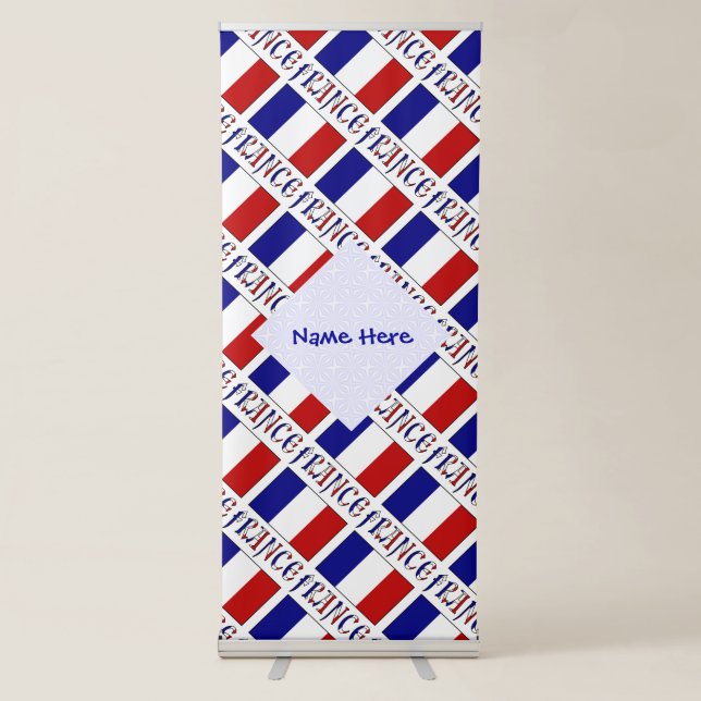 Personalize French Flag Retractable Banner (Front)