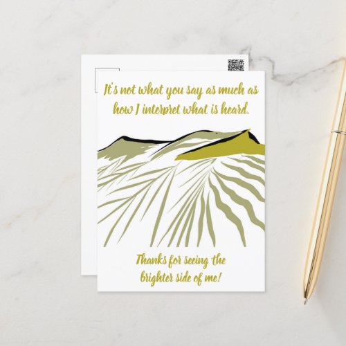 Personalize Friendship Quote Thank You Postcard