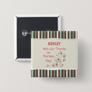 Personalize, From Group, Happy Nurses Day, Bird Button