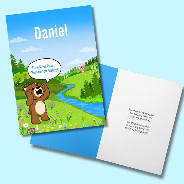 Personalize From Miles Away Get Well Card (Creator Uploaded)