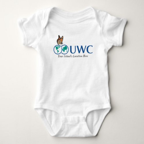 Personalize Front  Back UWC Butterfly Baby Bodysuit