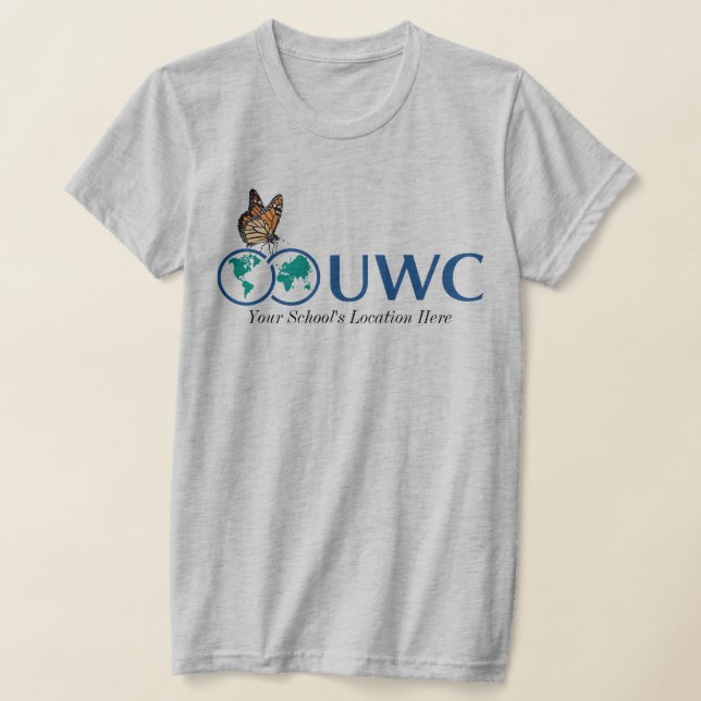 Personalize Front & Back UWC Butterfly T-Shirt (Laydown)