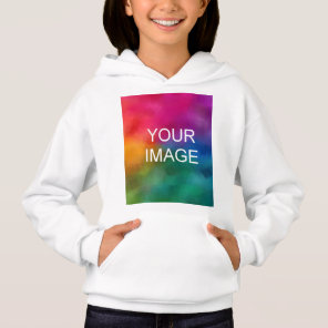 Personalize Front Design White Template Kids Girls Hoodie
