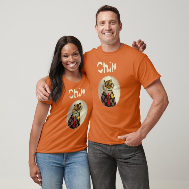 Personalize Fun Chill Tiger  T-Shirt (Unisex)