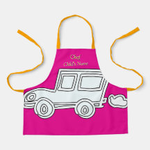Personalize Funny Car Kids Hot Pink Craft