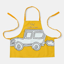 Personalize Funny Car Kids Yellow Craft