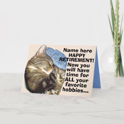 Personalize Funny Cat Retirement  Card