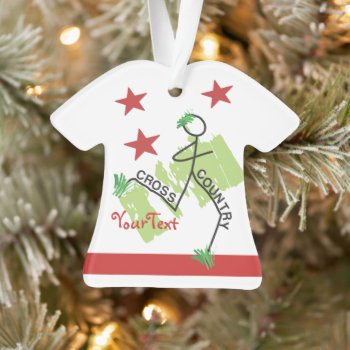 Personalize Funny Cross Country Grass Runner Stars Ornament by BiskerVille at Zazzle