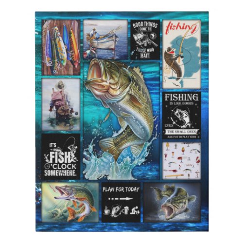 Personalize Funny Fishermans Fishing Lover Gift Faux Canvas Print