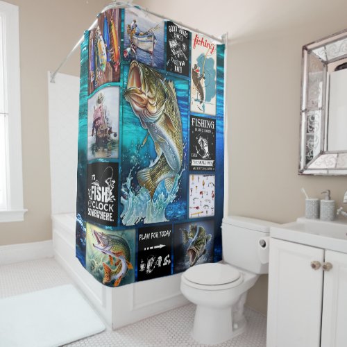 Personalize Funny Fishermans Fishing Lover Gift Shower Curtain