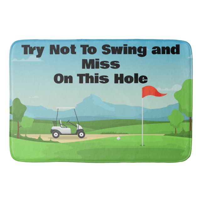 Personalize Funny Golf Bathroom Bath Mat (Front)