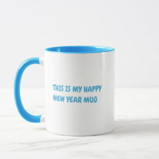 Personalize Funny Happy New Year Sky Blue Mug