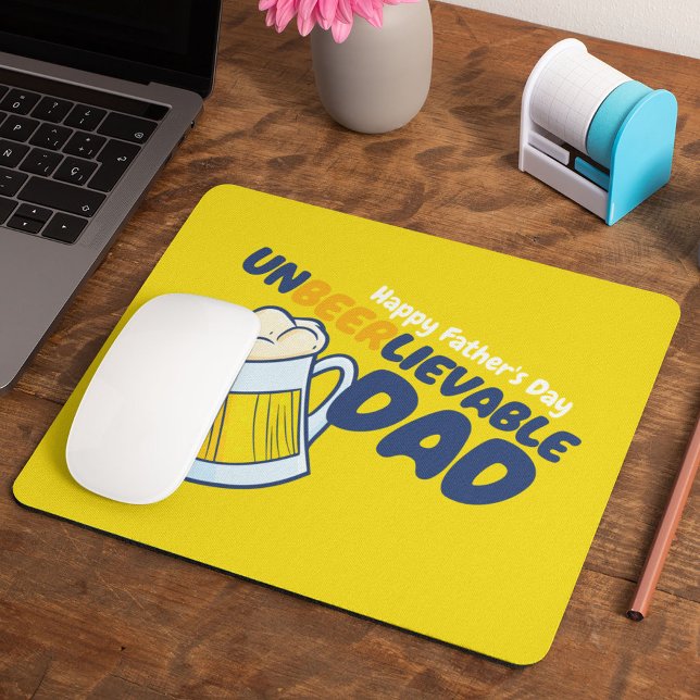 Personalize Funny Unbeerlievable Dad Mouse Pad (Creator Uploaded)