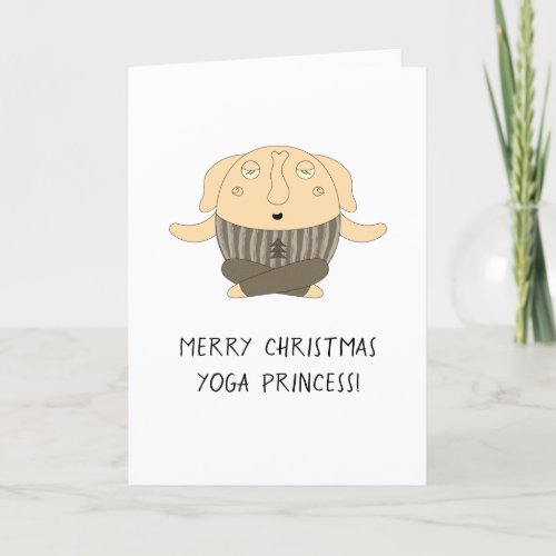 Personalize Funny Yogi Buddha Elephant Christmas Holiday Card