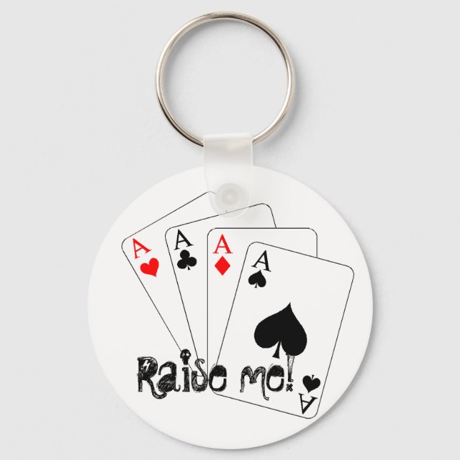 Personalize Gambler Key Chain Keychain - Aces (Front)