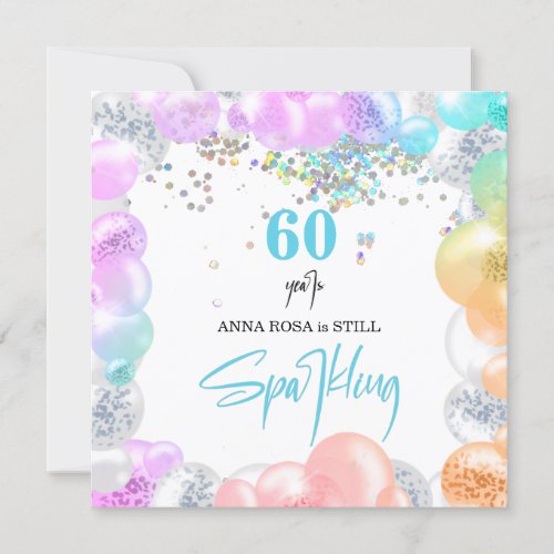  PERSONALIZE GENERIC any age  Balloons Invitation