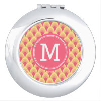 Personalize Geometric Blush Pink Monogram Vanity Mirror