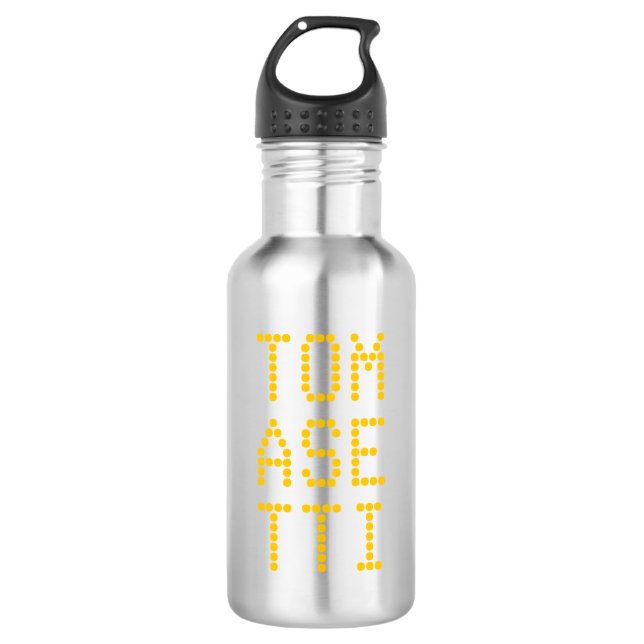 Personalize:  Geometric Text Art Your Name in Dots Water Bottle (Front)